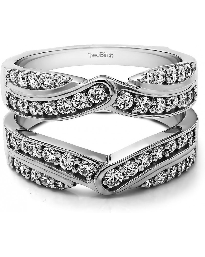 Sterling Silver Infinity Bypass Engagement Ring Guard With Cubic Zirconia (3/4 ct., Size 6) $30.79 Rings