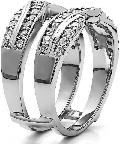 Sterling Silver Infinity Bypass Engagement Ring Guard With Cubic Zirconia (3/4 ct., Size 6) $30.79 Rings