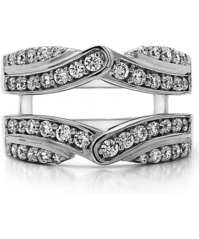 Sterling Silver Infinity Bypass Engagement Ring Guard With Cubic Zirconia (3/4 ct., Size 6) $30.79 Rings