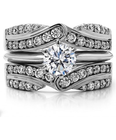 Sterling Silver Infinity Bypass Engagement Ring Guard With Cubic Zirconia (3/4 ct., Size 6) $30.79 Rings