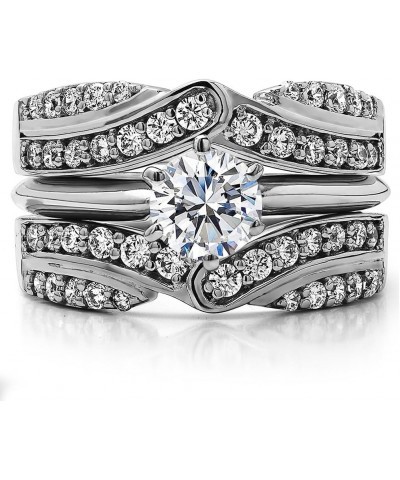 Sterling Silver Infinity Bypass Engagement Ring Guard With Cubic Zirconia (3/4 ct., Size 6) $30.79 Rings