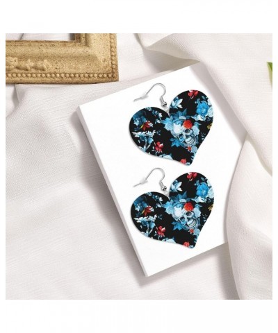 Spring Bird Flower Butterfly Faux Leather Earrings for Women Lightweight Heart Dangle Earrings Double-Sided Dangle Drop Earri...