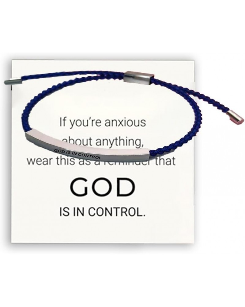 God Is In Control Tube Bracelet,Bible Verse Bracelets,Motivational Friendship Tube Bracelets Inspire Mantra Message Engraved,...