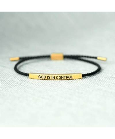 God Is In Control Tube Bracelet,Bible Verse Bracelets,Motivational Friendship Tube Bracelets Inspire Mantra Message Engraved,...