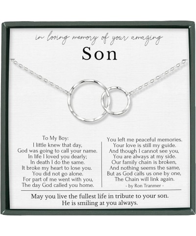 Sympathy Gift for Loss of loved ones necklace memorial condolence gift for her SON Sterling Silver $19.74 Necklaces