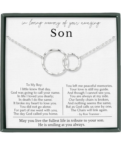 Sympathy Gift for Loss of loved ones necklace memorial condolence gift for her SON Sterling Silver $19.74 Necklaces