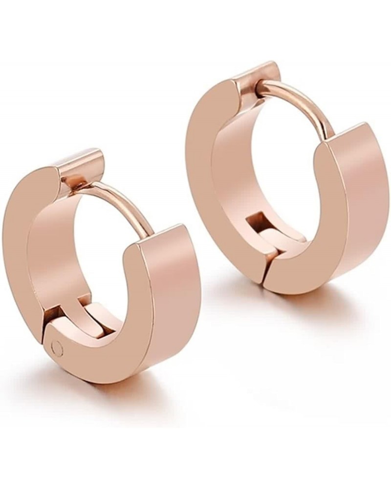 Earrings for Women Titanium, Metal Hoop Earrings Circle Geometry Simple Style Gift for Wife Mom Her Friend rose gold 3x9 $10....