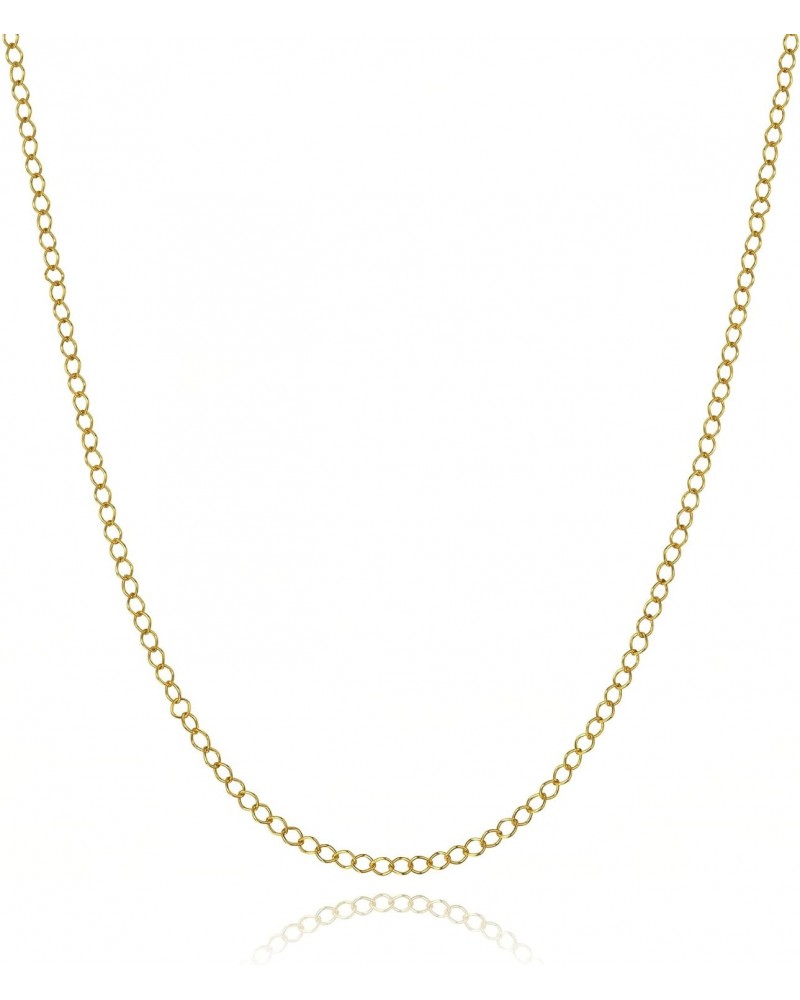 14K Gold Filled Thin Italian Cable Chain Necklace, Non Tarnish, 2.5mm Lightweight Dainty Round Links, Simple and Timeless Cla...