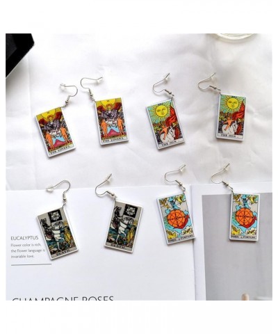 Lightweight Double-Sided Retro Tarot Card Dangle Earrings Multi-style Colorful Tarot Fortune Acrylic Hook Earrings Astrology ...