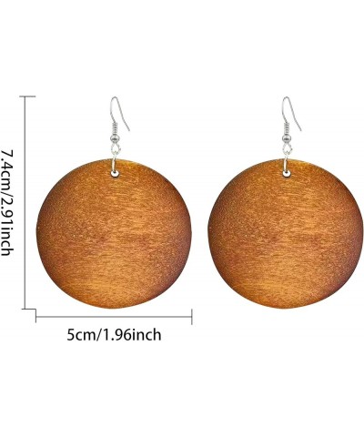 Wood Teardrop Earrings Natural Wooden Dangle Earrings Gifts Lightweight Long Dangle Earrings for Women Girls round $6.04 Earr...