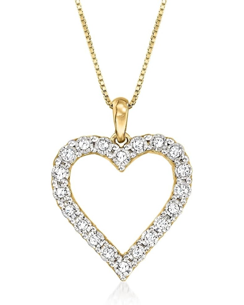 0.30 ct. t.w. Diamond Heart Pendant Necklace 18kt Gold Over Sterling 20.0 Inches $83.85 Necklaces