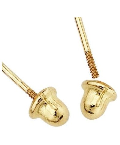 14k Yellow Gold 5mm Round Solitaire Basket Set Stud Earrings with Screw Back - 12 Different Color Available Dec $24.94 Earrings