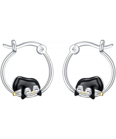 925 Sterling Silver Animal Nature Hoop Earrings for Women Teen Girls Small Unicorn/Owl Huggie Hoop Earrings Unicorn penguin $...