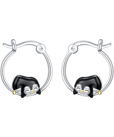 925 Sterling Silver Animal Nature Hoop Earrings for Women Teen Girls Small Unicorn/Owl Huggie Hoop Earrings Unicorn penguin $...