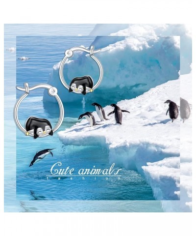 925 Sterling Silver Animal Nature Hoop Earrings for Women Teen Girls Small Unicorn/Owl Huggie Hoop Earrings Unicorn penguin $...