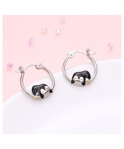 925 Sterling Silver Animal Nature Hoop Earrings for Women Teen Girls Small Unicorn/Owl Huggie Hoop Earrings Unicorn penguin $...