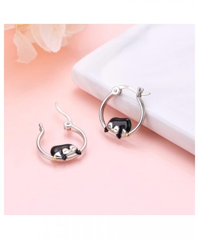 925 Sterling Silver Animal Nature Hoop Earrings for Women Teen Girls Small Unicorn/Owl Huggie Hoop Earrings Unicorn penguin $...