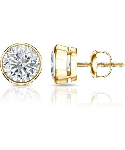 14k Gold Bezel-set Round Diamond Stud Earrings (1/4-2cttw, J-K, I1-I2) Screw-backs Yellow Gold 1.2 carats $181.80 Earrings