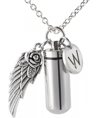 Pill Shaped Container Vial Locket Cylinder Cremation Keepsake Jewelry Initial Letter Ashes Urn Pendant W $9.00 Necklaces