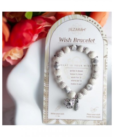 Linen Wish Bracelet - Beaded Locket Stretch Bracelet Jewelry - Clay Bead Bracelet - Clay Jewelry - Handmade Jewelry $13.34 Br...