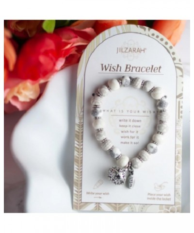 Linen Wish Bracelet - Beaded Locket Stretch Bracelet Jewelry - Clay Bead Bracelet - Clay Jewelry - Handmade Jewelry $13.34 Br...