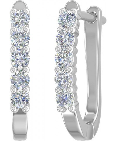 1/2 Carat Natural Diamond Hoop Earrings in 10K Gold or 950 Platinum Platinum $106.95 Earrings