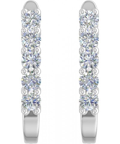 1/2 Carat Natural Diamond Hoop Earrings in 10K Gold or 950 Platinum Platinum $106.95 Earrings