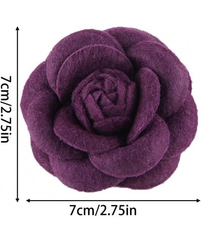 Women Brooch,6pcs 7cmx7cm Cute Fabric Badges Flower Brooch Pin Camellia Fabric Brooch Men Women Fabric Handmade Flower Pin Fo...