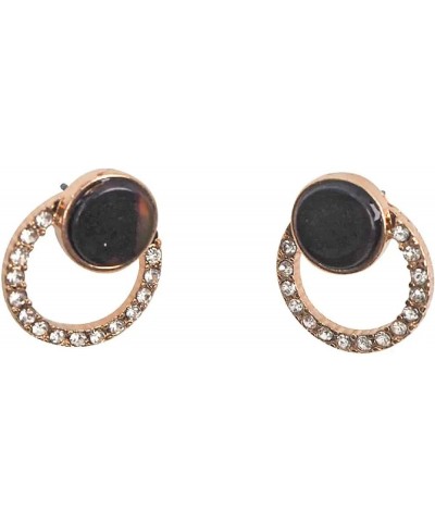 Black Earrings for Women - Gold Hoop Earrings - Triple Circle Black Diamond Earrings (Pack of 01) Black 01 Circle $5.93 Earrings