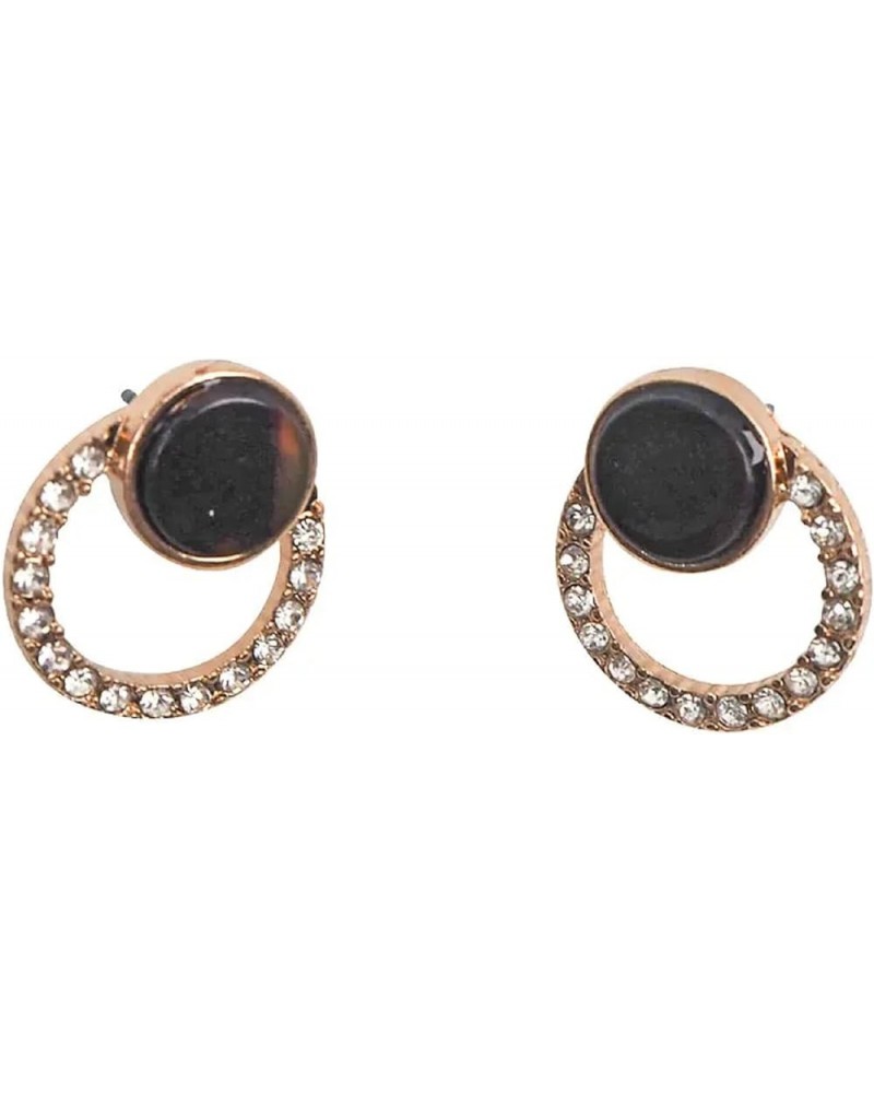 Black Earrings for Women - Gold Hoop Earrings - Triple Circle Black Diamond Earrings (Pack of 01) Black 01 Circle $5.93 Earrings