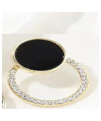 Black Earrings for Women - Gold Hoop Earrings - Triple Circle Black Diamond Earrings (Pack of 01) Black 01 Circle $5.93 Earrings