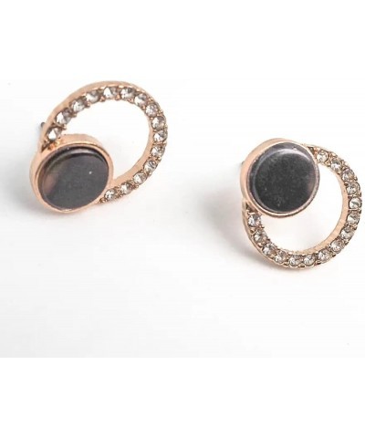 Black Earrings for Women - Gold Hoop Earrings - Triple Circle Black Diamond Earrings (Pack of 01) Black 01 Circle $5.93 Earrings