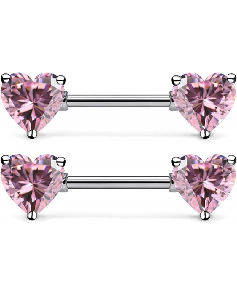 F136 Titanium Nipple Piercing Jewelry, Nipple Rings for Women. Pink CZ $9.17 Body Jewelry