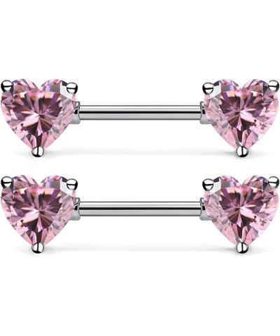 F136 Titanium Nipple Piercing Jewelry, Nipple Rings for Women. Pink CZ $9.17 Body Jewelry