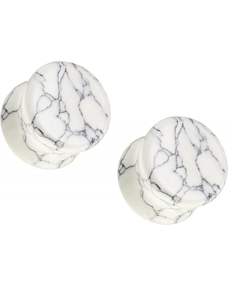 White Turquoise Stone Double Flared Plug Gauges, Sold as a Pair 12mm (1/2") $9.84 Body Jewelry