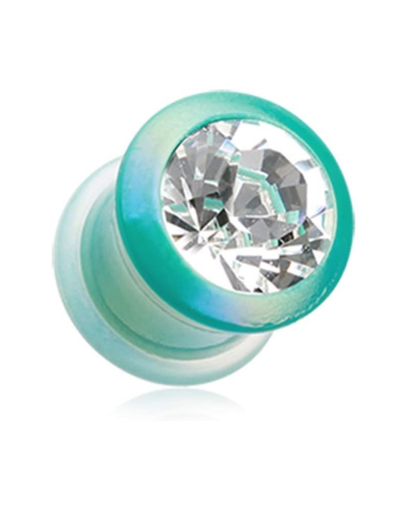 Metallic Coated Iridescent Gem Single Flared Ear Gauge WildKlass Plug 4 GA (5mm) $8.61 Body Jewelry