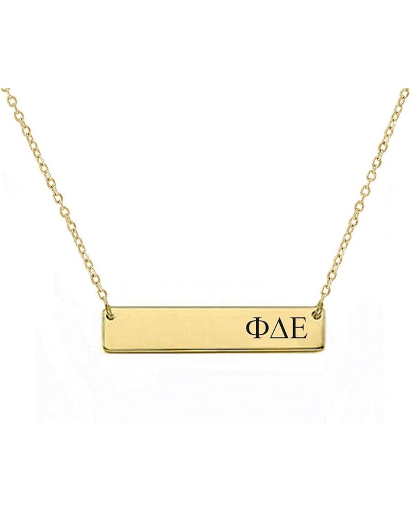 Phi Delta Epsilon Sorority Bar Necklace Greek Sorority Letters with Adjustable Chain 16.0 Inches $14.31 Necklaces