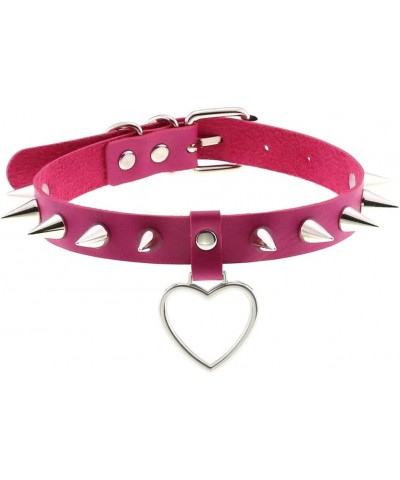 Punk Choker Heart Collar For Metal Necklace Neck Strap Cosplay Goth Gothic Aesthetic Accessories Rose Red $10.48 Necklaces