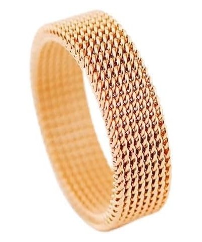 Stainless steel mesh ring Steel wire woven ring Soft Ring for Men and Women 7.75 6MM Rose Gold $6.21 Rings