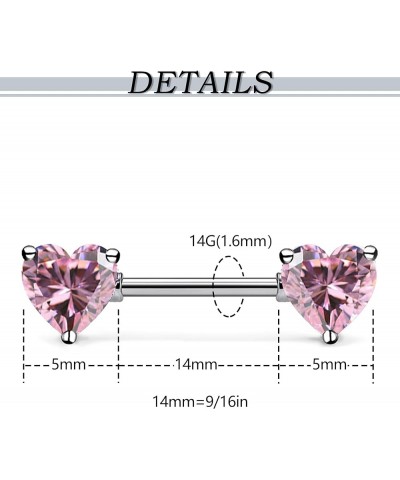 F136 Titanium Nipple Piercing Jewelry, Nipple Rings for Women. Pink CZ $9.17 Body Jewelry