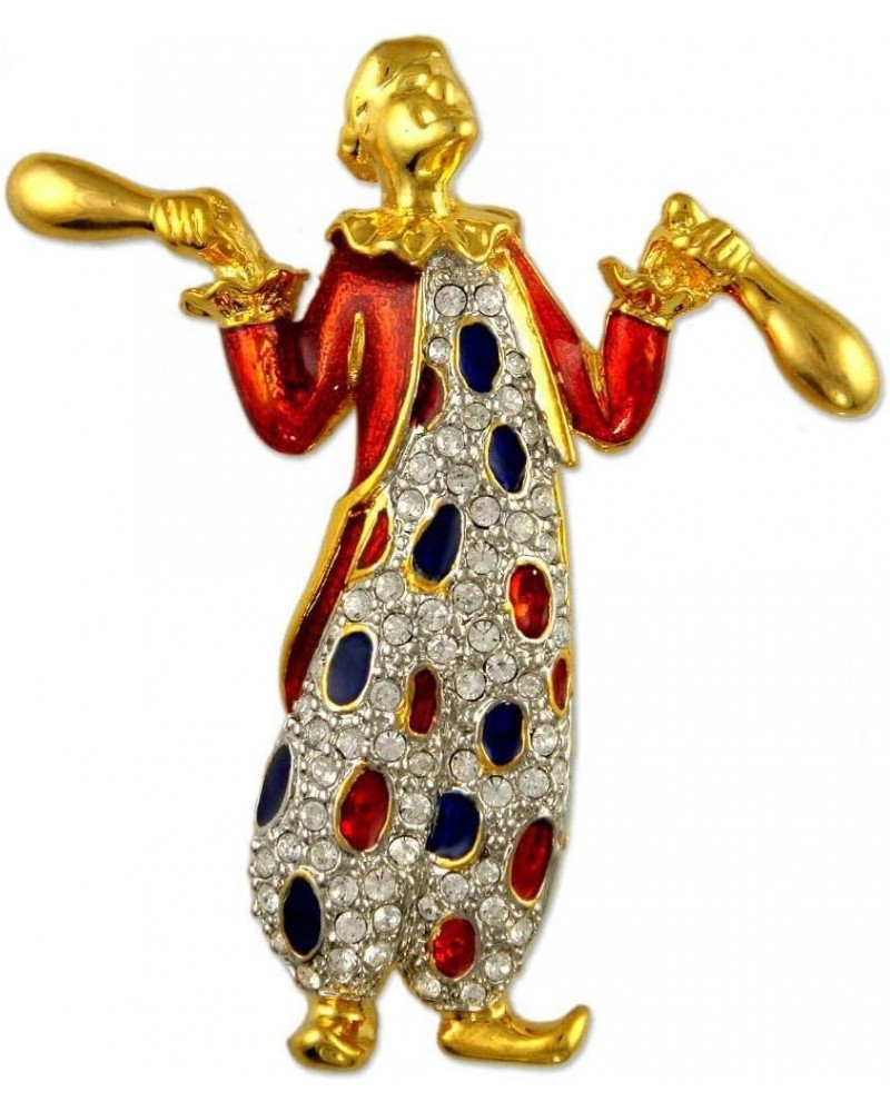 CRYSTAL TWO TONE CLOWN BROOCH PIN $12.18 Brooches & Pins