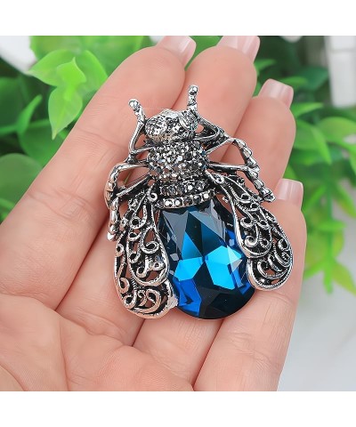 2Pcs Crystal Insect Brooch Beetles Brooches Pin Fashion Brooch For Women Pins Scarf Clip Jewelry Broach Purple Blue $7.57 Bro...