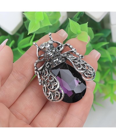 2Pcs Crystal Insect Brooch Beetles Brooches Pin Fashion Brooch For Women Pins Scarf Clip Jewelry Broach Purple Blue $7.57 Bro...