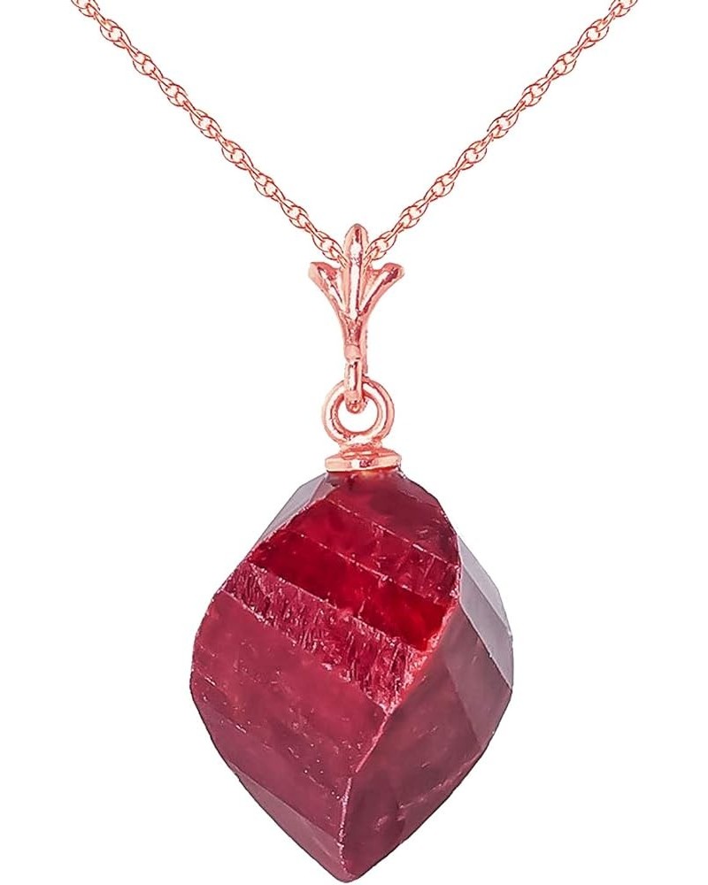 14k Solid Gold Necklace Twisted Briolette Ruby Rose Gold 16.0 Inches $123.84 Necklaces