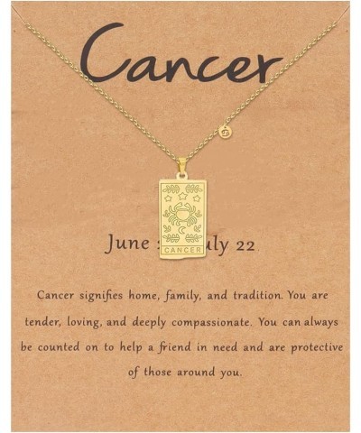 Zodiac Necklaces for Women 12 Constellation Tarot Card Necklace Stainless Steel Cancer $5.82 Necklaces