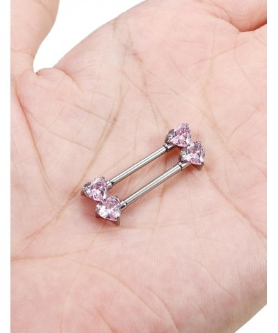 F136 Titanium Nipple Piercing Jewelry, Nipple Rings for Women. Pink CZ $9.17 Body Jewelry