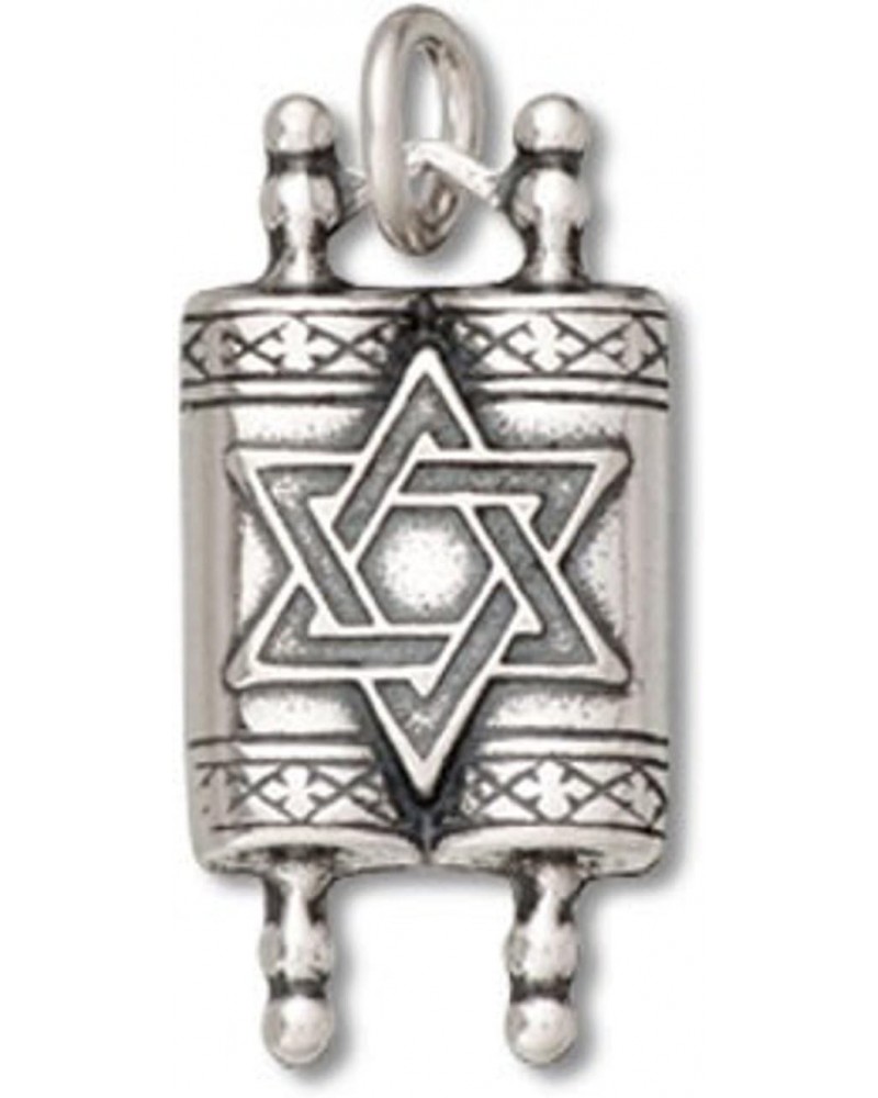 Sterling Silver Womens 1mm Box Chain 3D Jewish Hebrew Sefer Torah Scroll Pendant Necklace $34.05 Necklaces