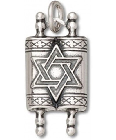 Sterling Silver Womens 1mm Box Chain 3D Jewish Hebrew Sefer Torah Scroll Pendant Necklace $34.05 Necklaces