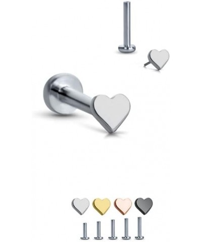 Titanium Labret Monroe Ear Cartilage Threadless Push Pin Nose Stud Heart Choose Your Color, Size & Gauge Gold-Tone-20G-11/32"...