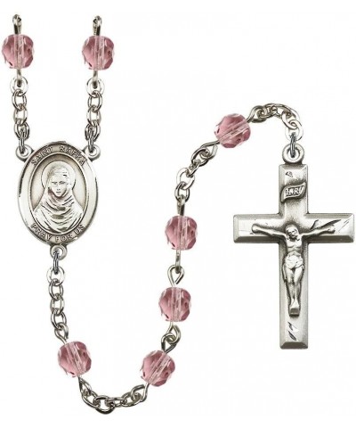 St. Rafka Silver-Plated Rosary - Every Birth Month Color and More June Lite Purple, Small Crucifix $53.19 Necklaces